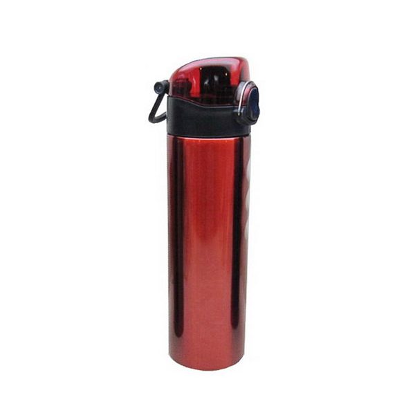 stainless steel bottle, push open cap., 750ml bottle